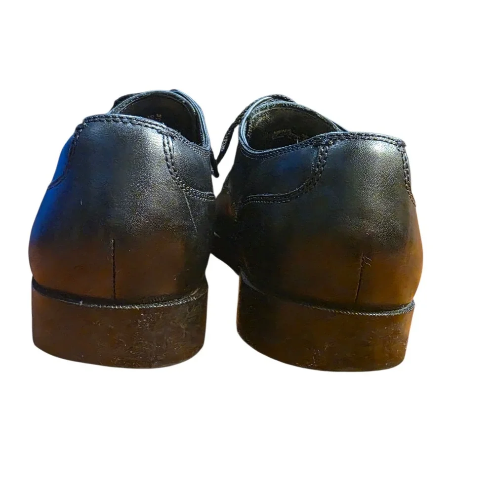 Cole Haan Grand C23770 Mens Black Leather Cap Toe Derby Dress Shoes Size 10 M